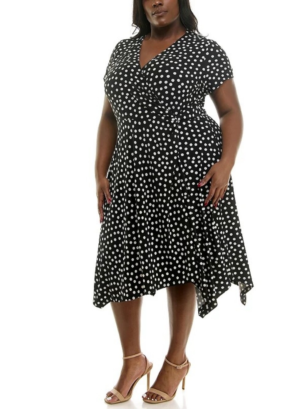 NWT " Nina Leonard" Surplice Uneven Hem Dress Woman's Size 3X